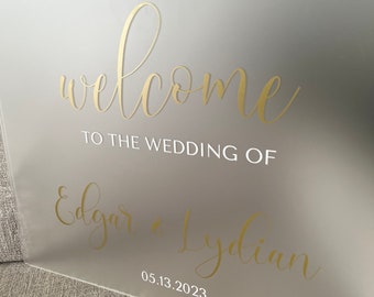 We're So Glad You're Here | Frosted Wedding Welcome Sign | Acrylic Wedding & Event Signage | Custom