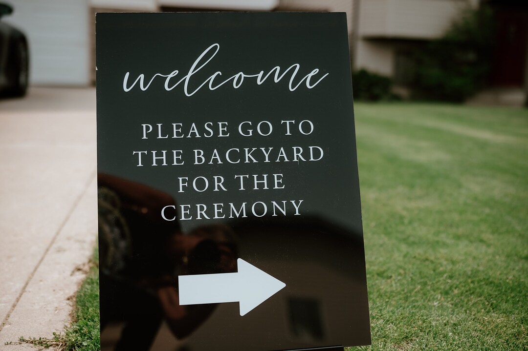 Welcome Direction Sign Directional Wedding Welcome Sign | Acrylic Wedding & Event Signage ...