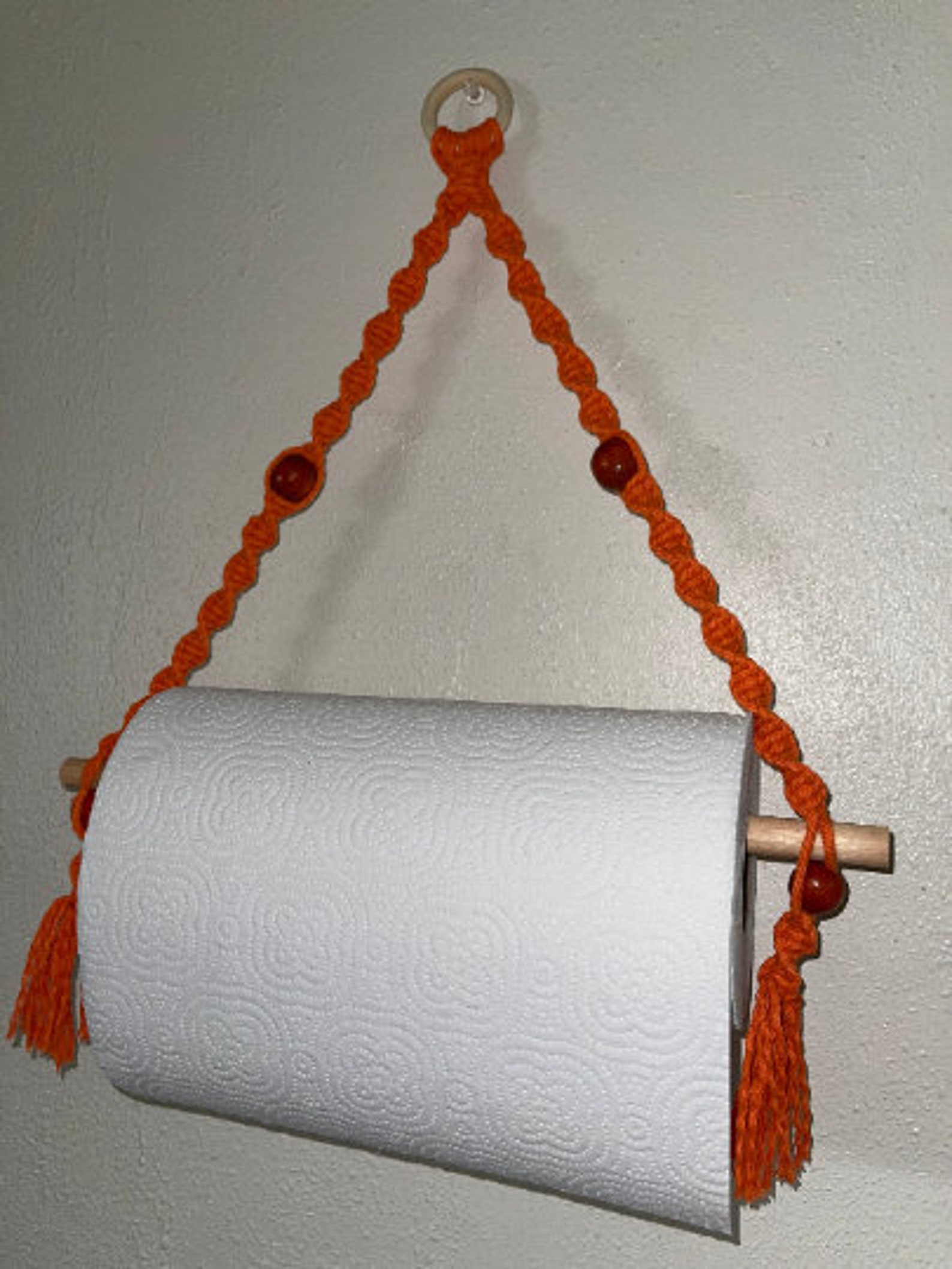 Macrame Paper Towel Holder Kitchenware Macrame Handmade Hanger Etsy