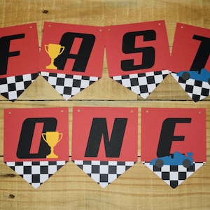 Race Car Birthday Banner | Racing Birthday Banner | Fast One Birthday | Two Fast Birthday Banner | Race Car Party Banner