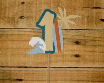 Surfer Birthday Cake Topper | Surfing Cake Topper | The Big One Cake Topper | First Wave Cake Topper | Surfer Cupcake Toppers