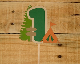 Camping Birthday Cake Topper | Camping Cake Topper | Camping Party Cake Topper | One Happy Camper Cake Topper | Camping Cupcake Toppers