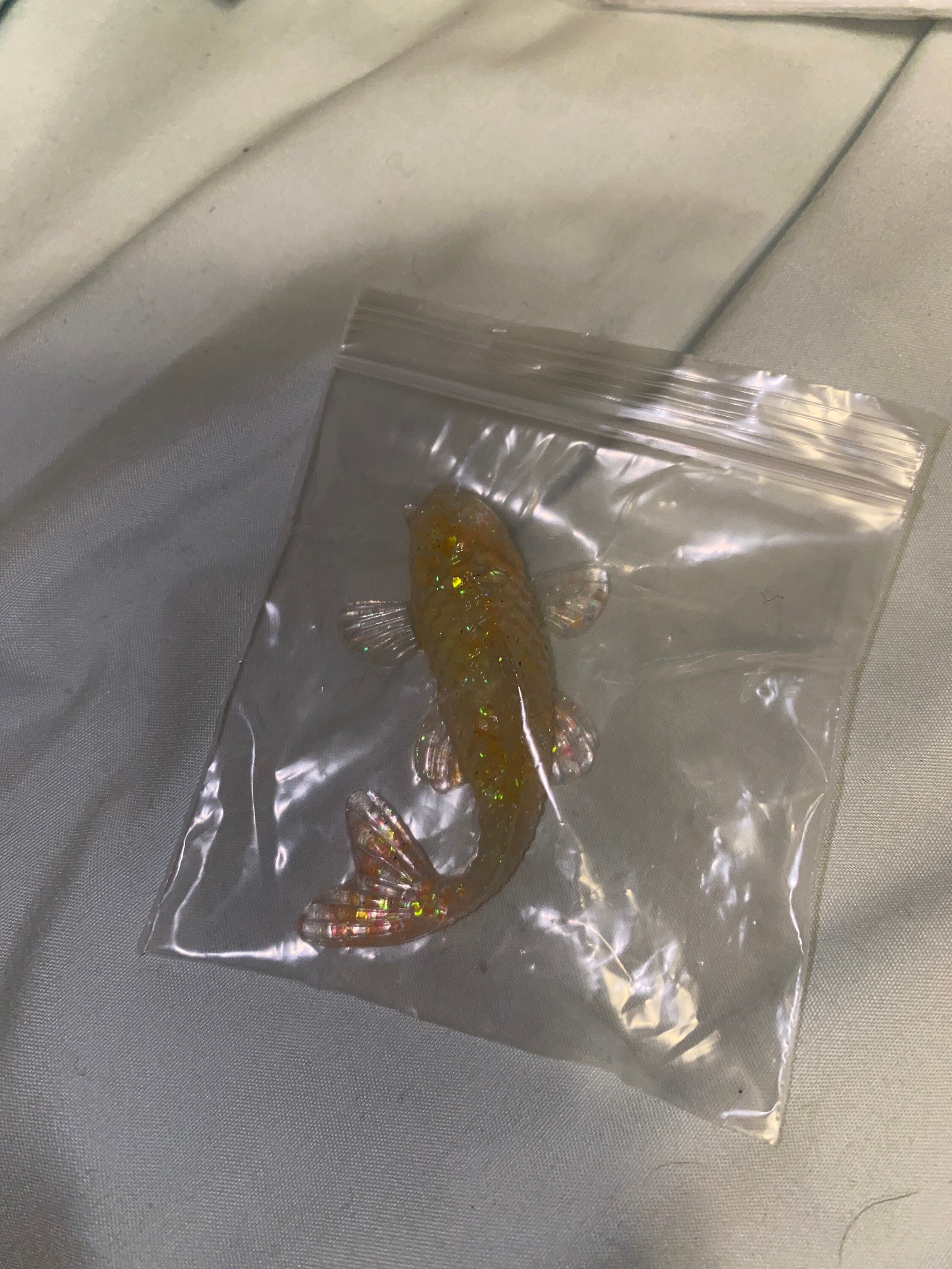 Koi Fish Statue, Yellow & Orange Glitter UV Resin - Etsy