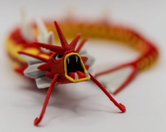Gyarados articulado en un esquema de colores "brillante" - Impreso en 3D - Diseño de Hex3D