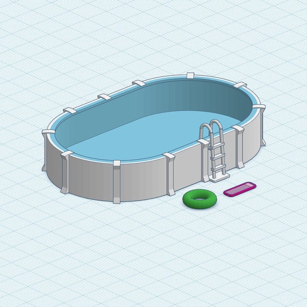 HO Scale Above Ground Pool for Model Train Layout