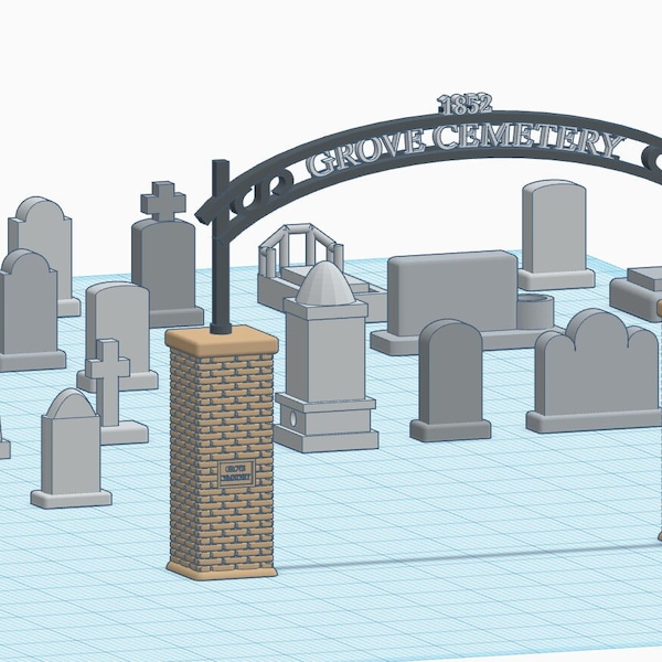 HO Scale Cemetery for Model Train Layout