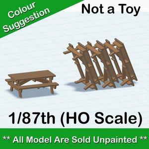 HO Scale Picnic Tables for Model Train Layout