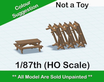 HO Scale Picnic Tables for Model Train Layout