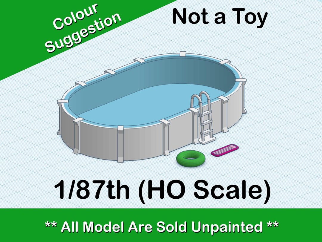 Supertrain Pool Set HO Scale Above Ground Pool for Model Train Layout - Etsy