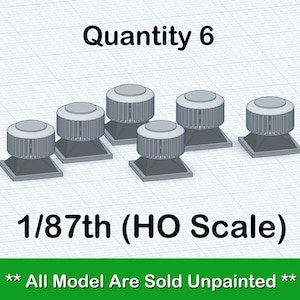 HO Scale Rooftop Vents for Model Train Layout