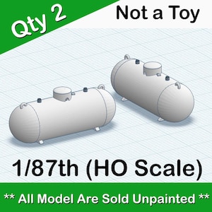 HO Scale Residential Propane Tanks for Model Train Layout (Qty 2)