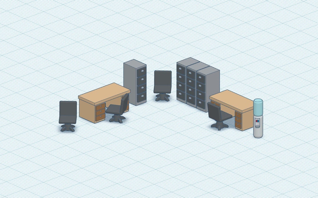 HO Scale Office Furniture for Model Train Layout - Etsy