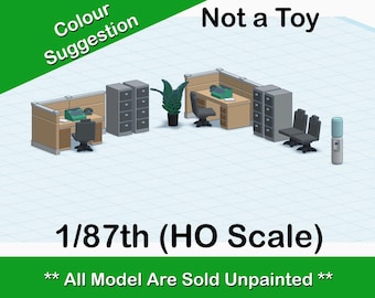 HO Scale Office Furniture for Model Train Layout