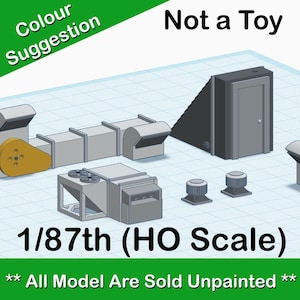 HO Scale Rooftop Accessories for Model Train Layout