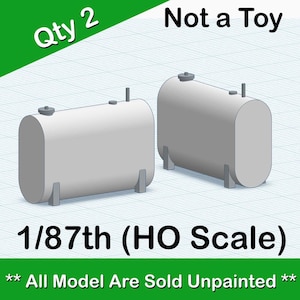 HO Scale Heating Oil Tanks for Model Train Layout (Qty 2)