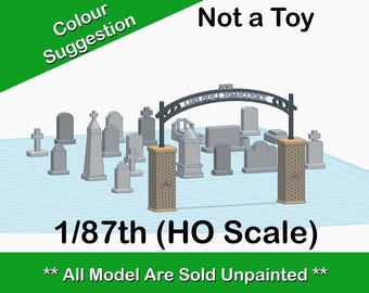 HO Scale Cemetery for Model Train Layout