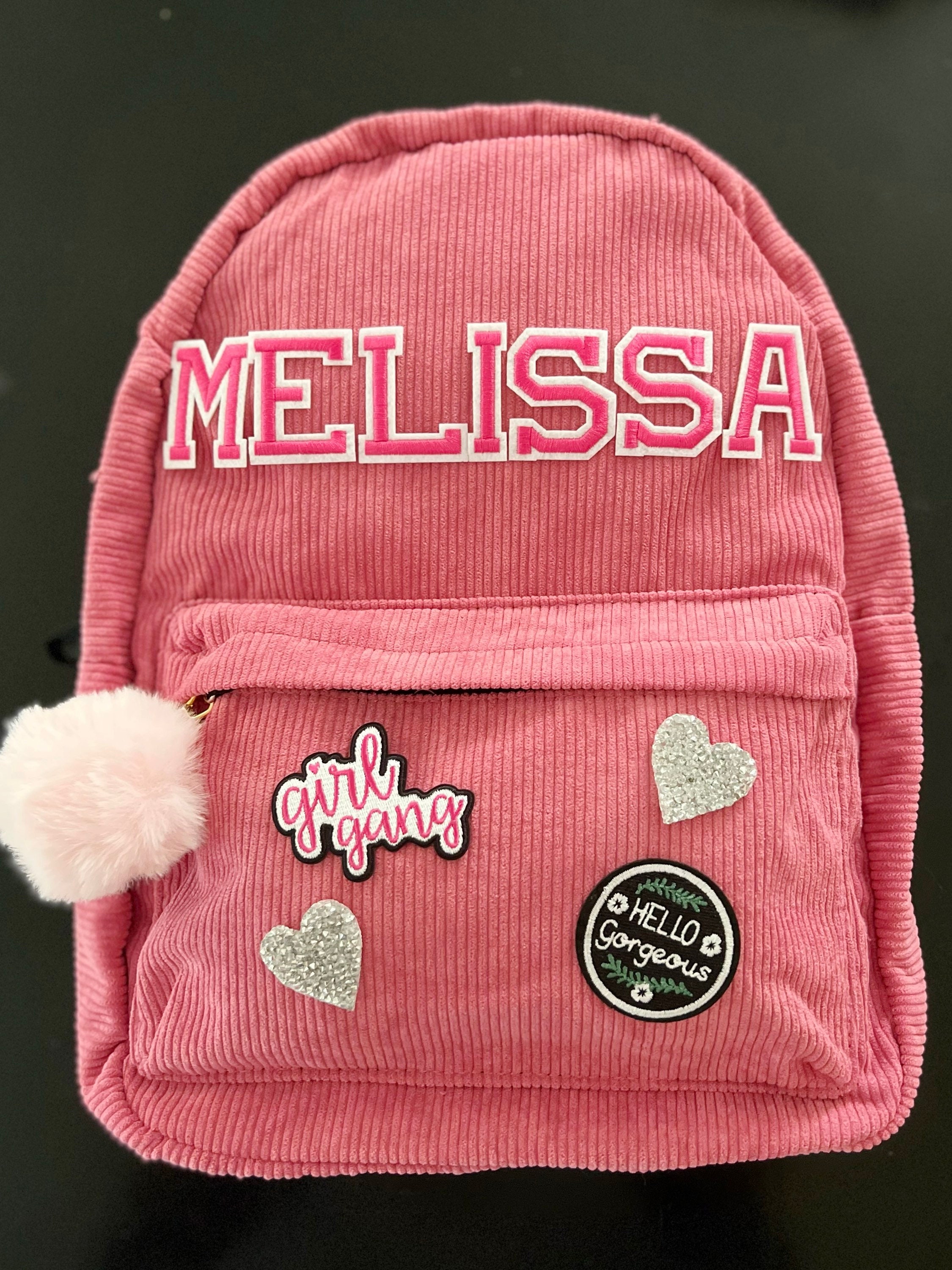 Custom Pink Corduroy Backpack Gifts for 