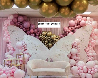 5ft, 6ft, 7ft, 8ft Butterfly Digital Template to Build Backdrops for Party Decorations or Balloon Mosaics.