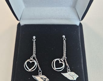Arizona Cardinals NFL Football LogoArt .925 Silver Dangle Earings