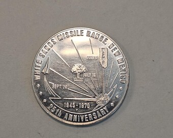 1970 White Sands Missile Range N.M 25th Anniversary Sterling Silver Medal