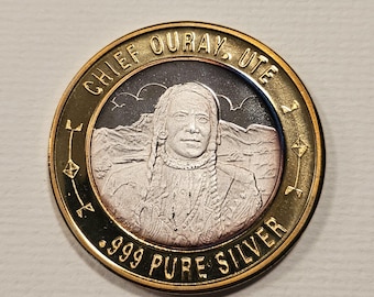 Chief Ouray Ute .999 Pure Silver Strike Native American Series.