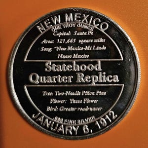 2008 State of New Mexico 1oz .999 Fine Silver Round