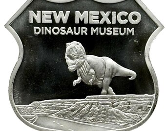 Route 66 New Mexico T Rex Dinosaur Museum 1 oz .999 Fine Silver Bar
