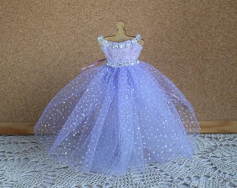 Dollhouse Miniature dress. Glitter doll gown 1 12 Scale. Miniature doll clothes 1/12th