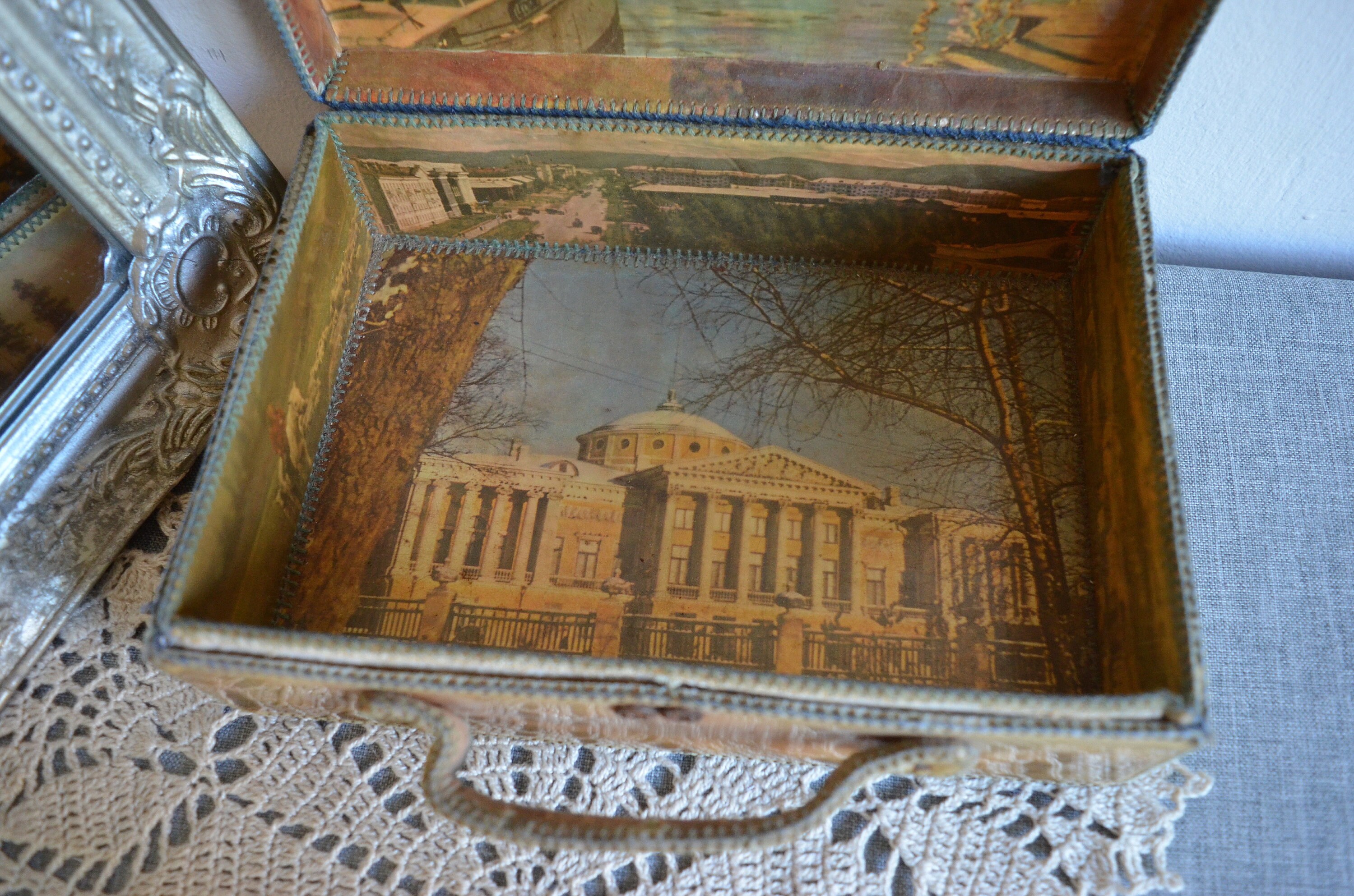 Vintage Card Box 1950s Old Box Handmade Using Paper Greeting Etsy UK