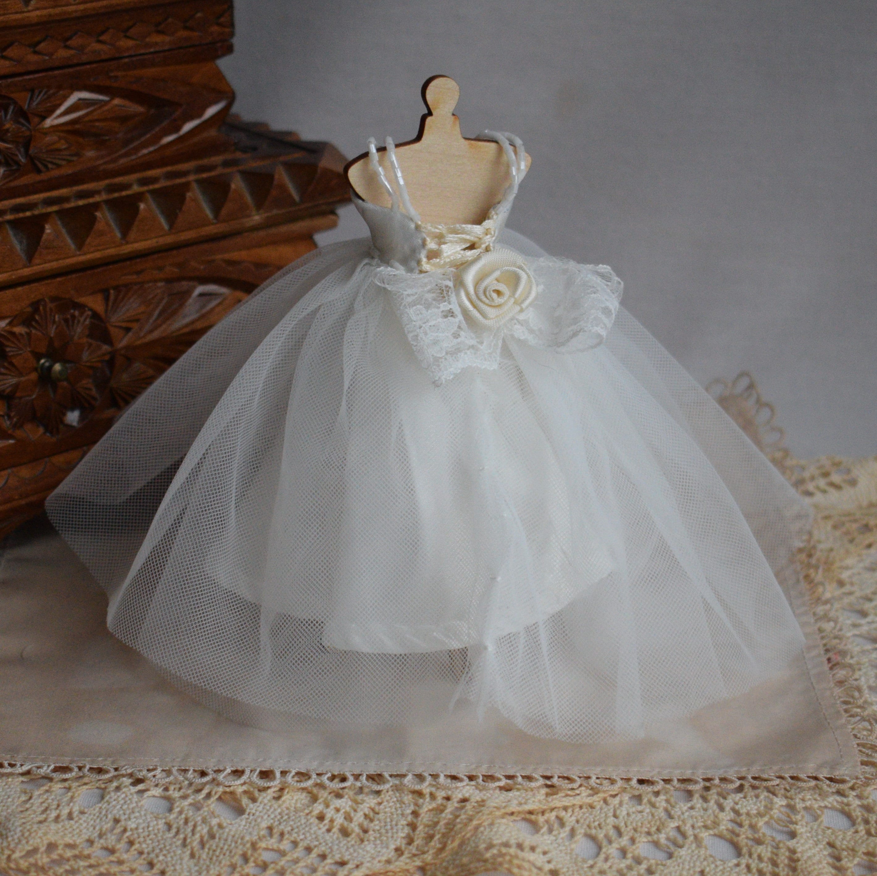 1/12th Miniature Dollhouse Dress. Handmade Beautiful Gown Wedding ...