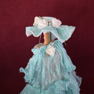 Miniature DRESS and HAT dollhouse 1:12 scale Miniature doll clothes or for display doll house 1/12th. Victorian Boutique, Mini Boudoir Decor