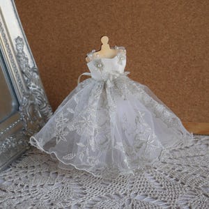 Miniature dress Dollhouse 1 12 scale. Miniature gown. Handmade miniature clothes for doll house 1/12th Doll dress or display dress