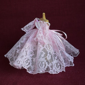 1/12th Miniature dollhouse dress. Miniature doll clothes. Pink doll dress. Gown for doll or for display doll house 1:12 scale