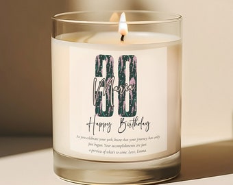 Any Age Birthday Gift Personalised Candle, 30th Birthday Gift for Friend, Birthday Gift for Her | Any Personalized Gift | Soy Wax Candle