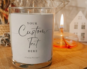 Custom Text Soy Wax Vegan Candle | Your Custom Text |Christmas Gift for Friend Mum Dad Grandma Colleague Employee | Custom Company Corporate