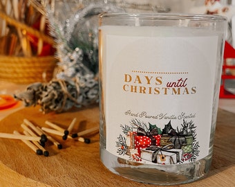 Personalized Christmas Countdown Gift - Couple's Christmas Candle Gift - Christmas Scented Candle Gift for Her - Gift for Him