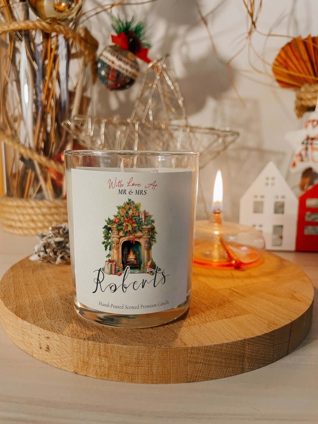 Custom Christmas Candle Christmas Decoration Candle Etsy