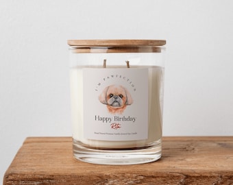 Custom Pet Candle - Custom Personalized Shih Tzu Candle - Customizable Photo Gifts for Pets - Candle for Dog Lovers