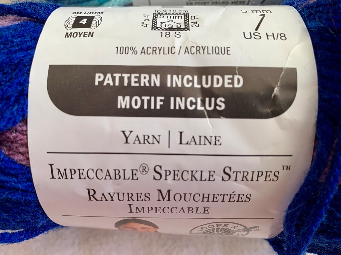 Loops threads impeccable speckle stripes yarn 160 yds 3 oz