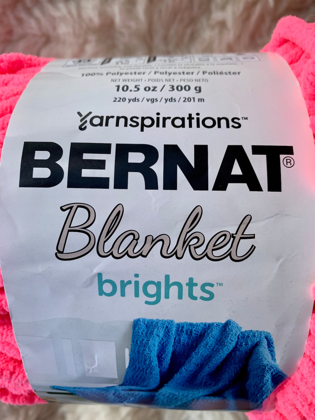 Bernat Blanket Brights Yarn 100 Polyester 220 Yds 10.5 Oz Super Bulky