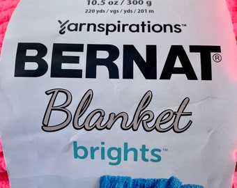 Bernat Blanket Brights Yarn 100% Polyester 220 Yds 10.5 Oz Super Bulky Pink  Dazzle Waterslide Varg 