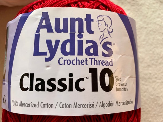 Aunt Lydias Crochet Thread Classic 10 100% Cotton Red Pink White Purple  Rainbow Pastels 