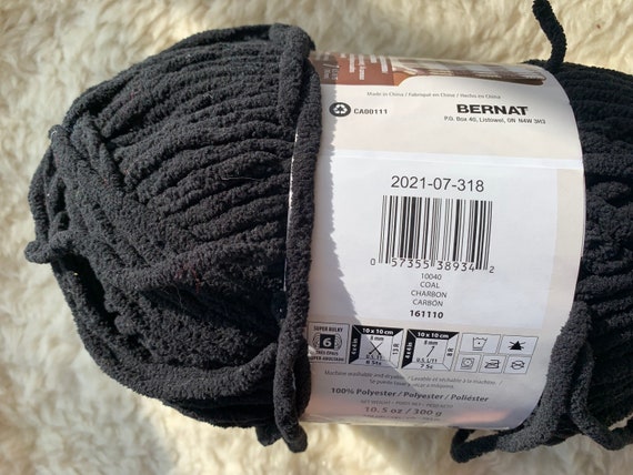 Bernat Blanket Big Ball Yarn (10040) Craft Supplies, Each, Coal