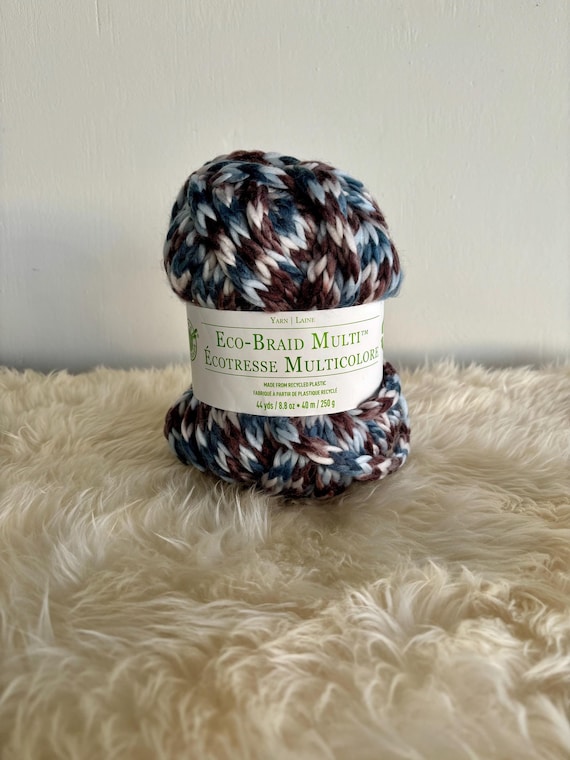 Blue Dusk Eco-Braid Multi Yarn: Jumbo Recycled Polyester Blend (44 yds)