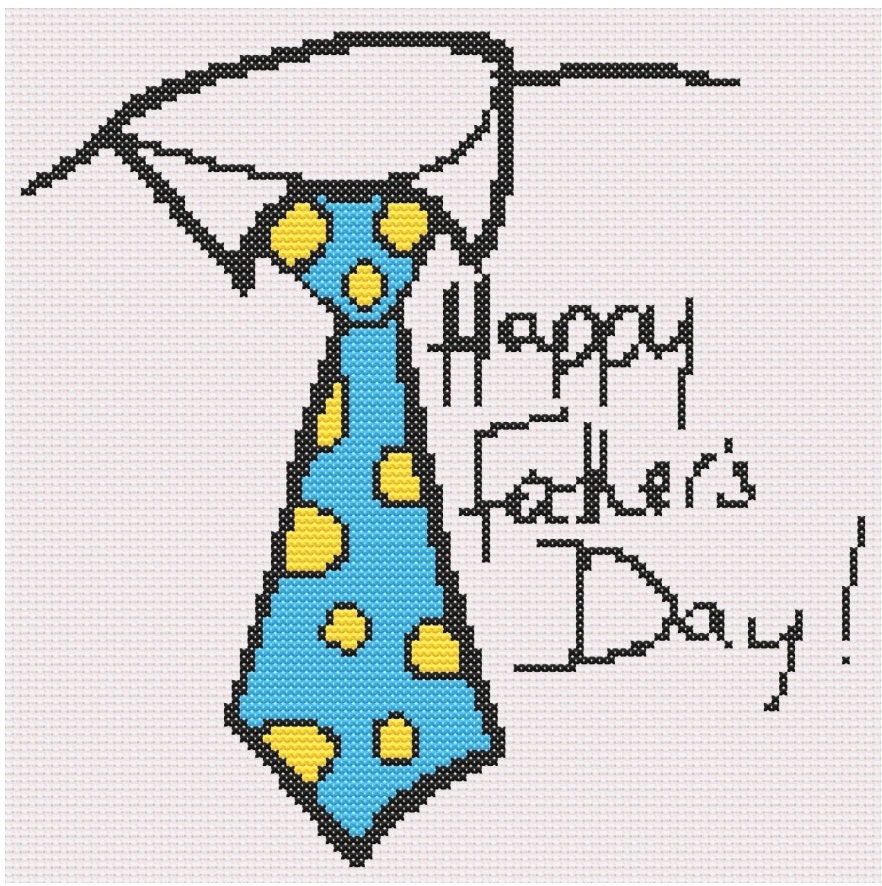 Happy Father's Day Blue and Yellow Tie - Etsy