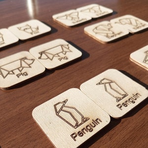 Wooden Animal Matching Game, Montessori Memory Game for Kids, Educational and Fun Learning Toy with 9 Different Animals, Homeschool Activity