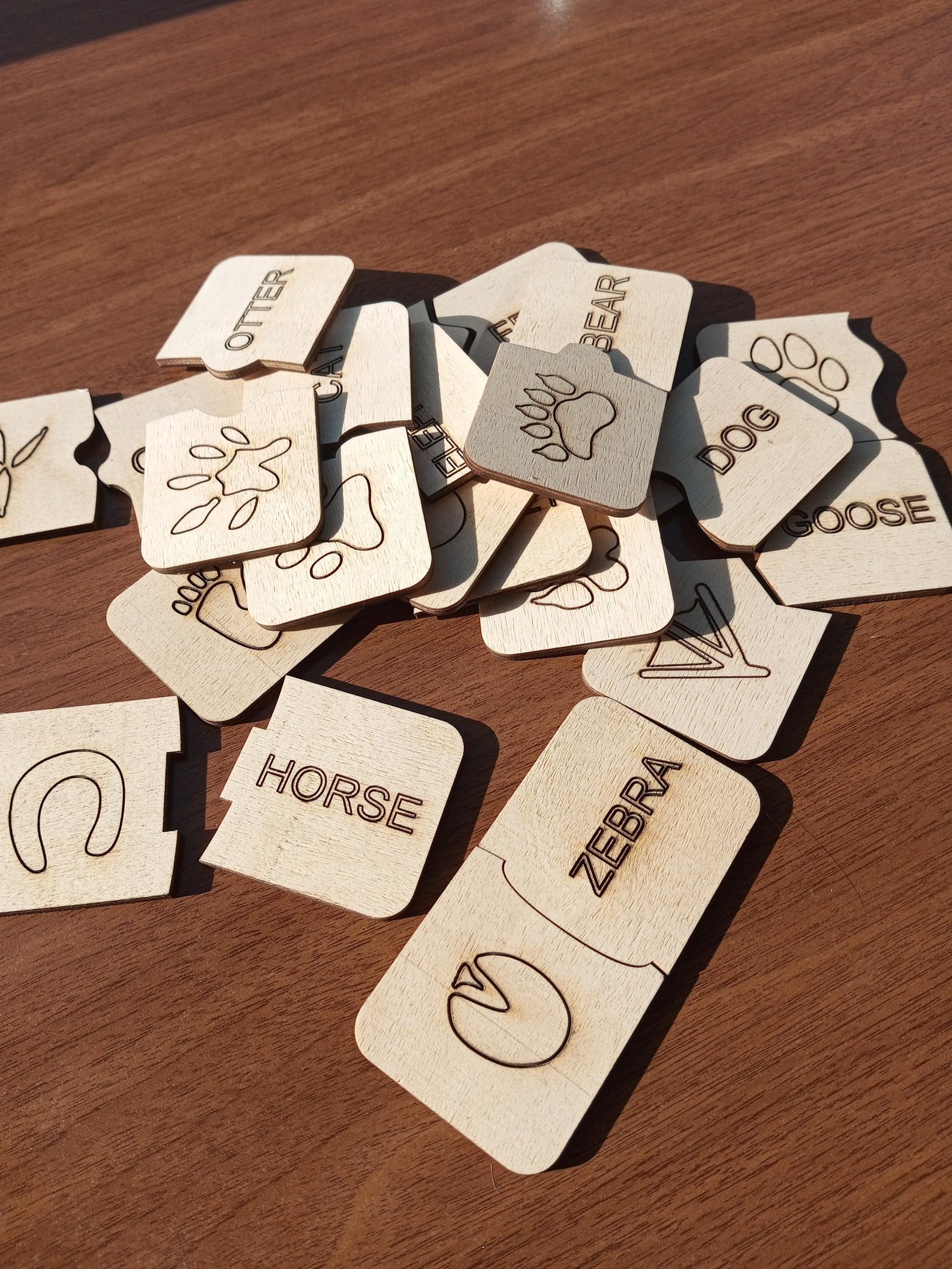 Goki Wooden Cube Animal Puzzle - Montessori Learning Toy For Toddlers 2-4 Years