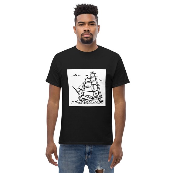 Pirate Ship Cotton Tee Sailing Ship Unisex T-shirt British | Etsy