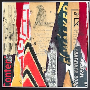 Mixed media collage: On the stone stairway