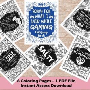 PC Gamer  Coloring Book Printable | Video Game Coloring Pages PDF | Gift for Gamers | Kids Coloring Sheets| Gamer Stuff 3